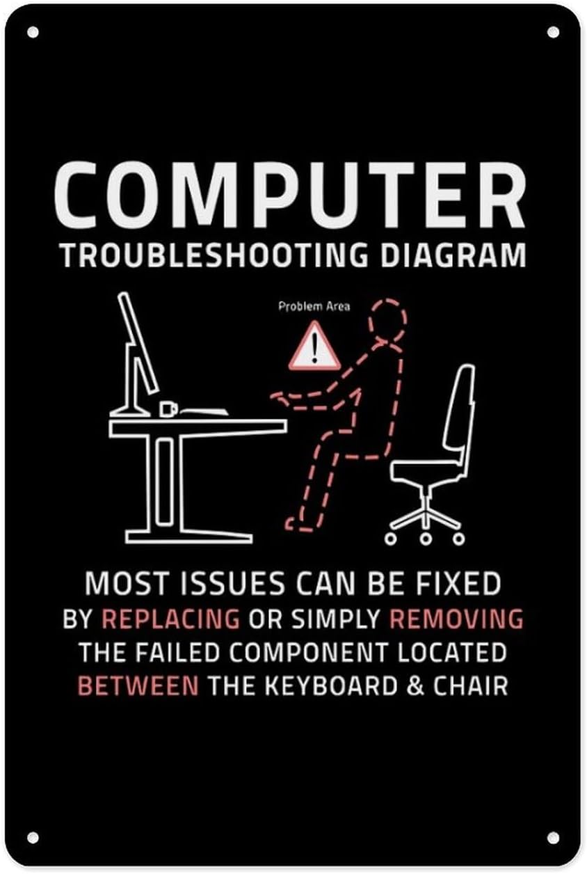 Office Tech Room - Tanda Timah Logam 8X12 Inci-Poster Dukungan