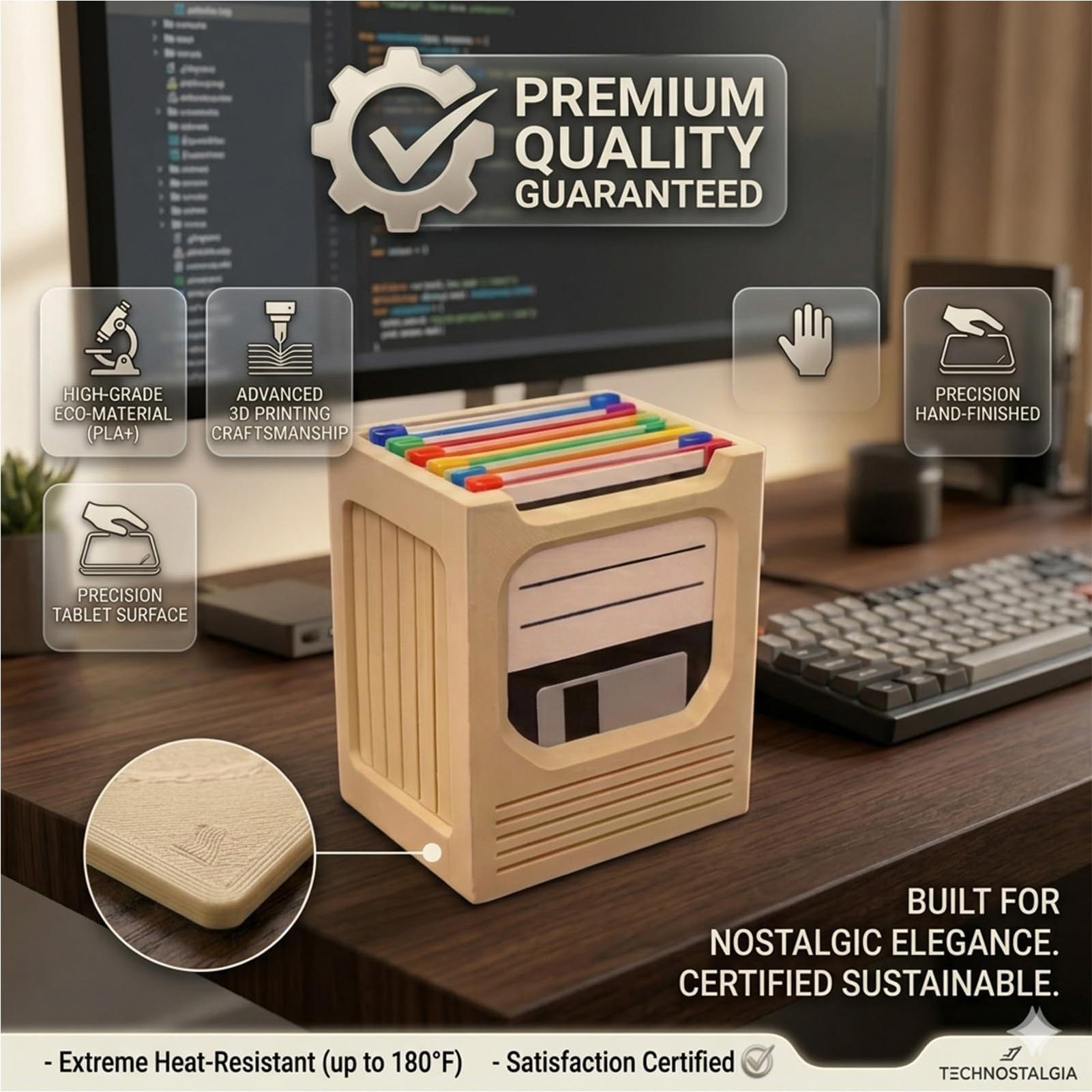 Office And Tech - Set Tempat Coaster Teknologi Retro, Rak