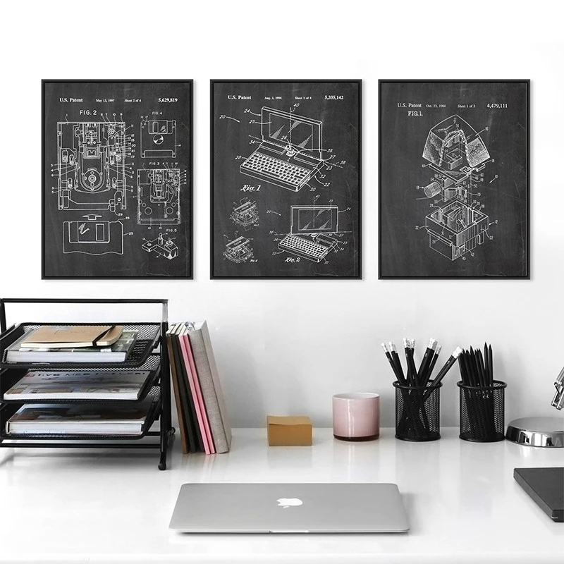 6 Buah Set Seni Dinding Paten  - Office Tech Room ulasan dan harga