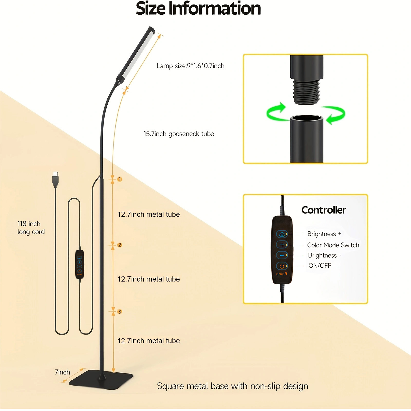Lampu Lantai LED 120 LED, Lamp - Office Tech Flexible ulasan dan harga