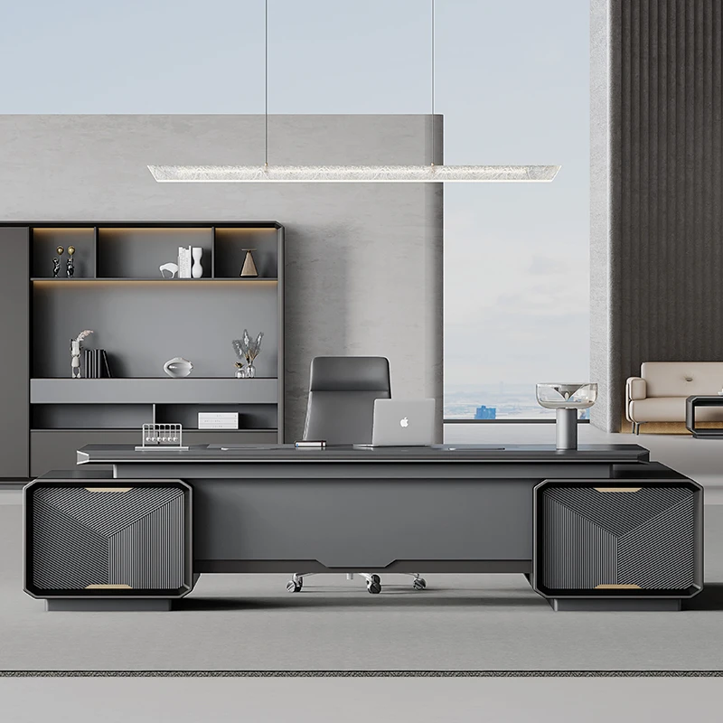 -Meja Kayu Mewah Modern Desain - Office Tech Design ulasan dan harga