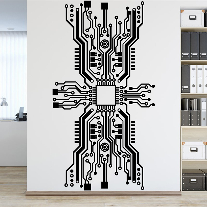 Stiker Dinding Chip Papan Sirk - Office Tech Room ulasan dan harga
