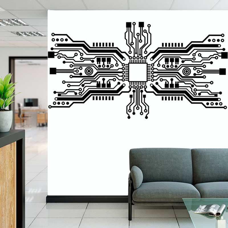 Stiker Dinding Chip Papan Sirk - Office Tech Room ulasan dan harga